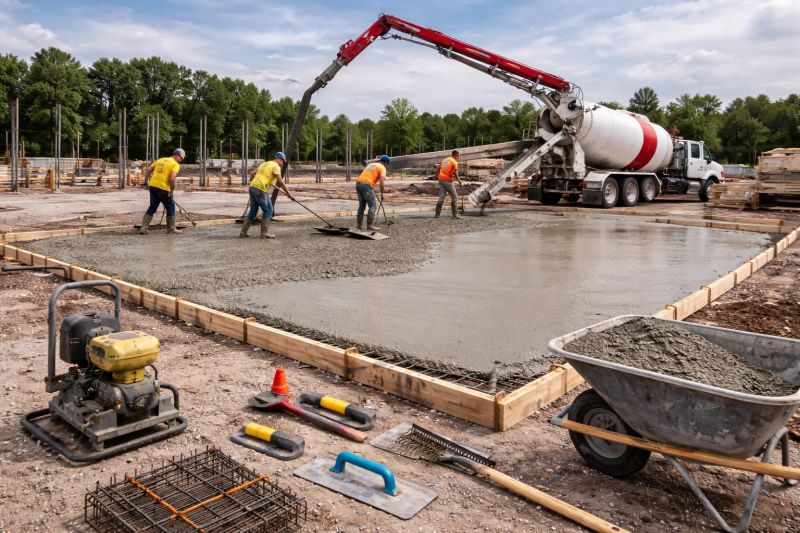 Commercial Slab Installation in Northville, MI